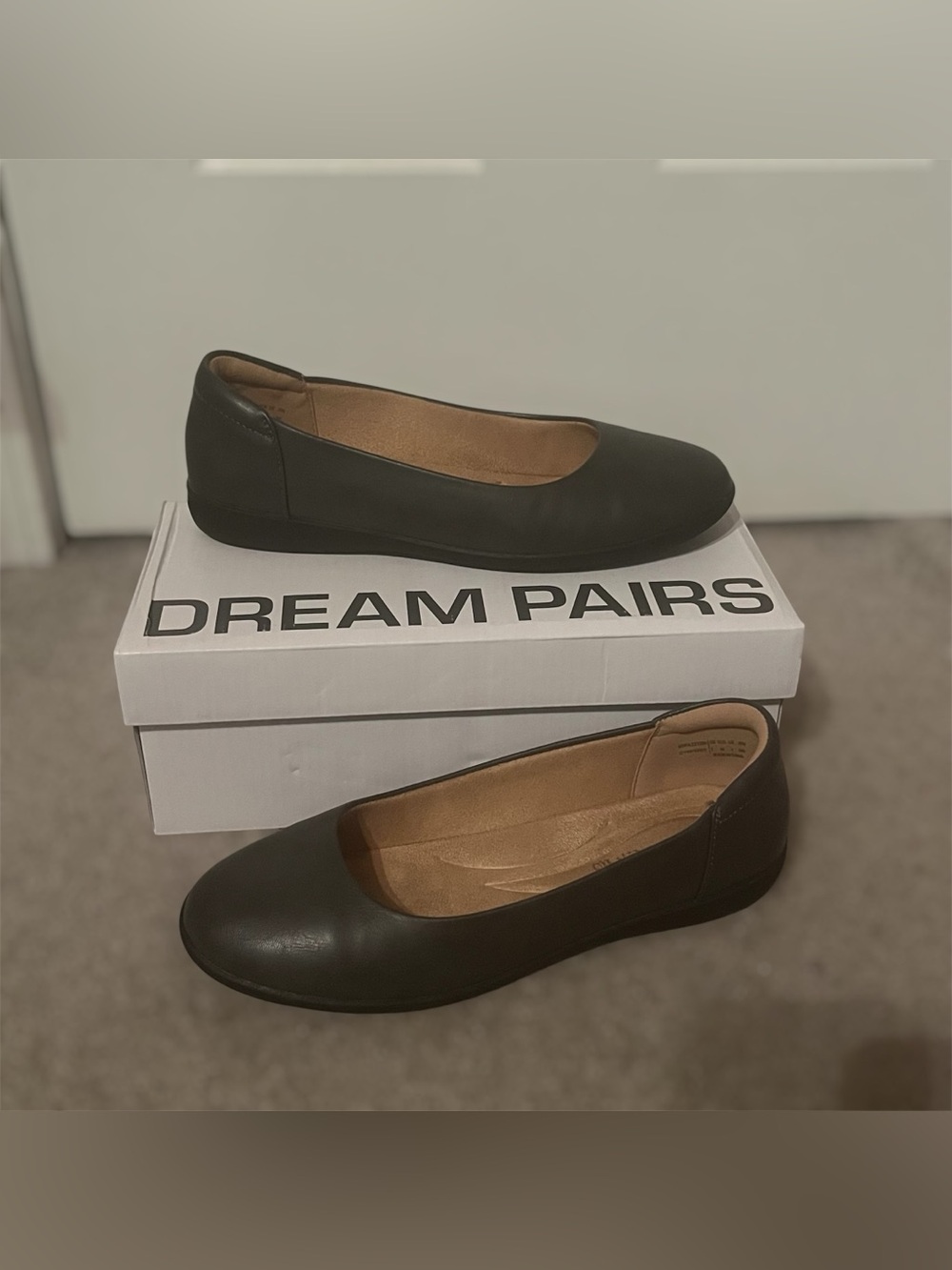 DREAM PAIRS Women’s Dark Grey Comfortable Dressy Work Ballet Flats